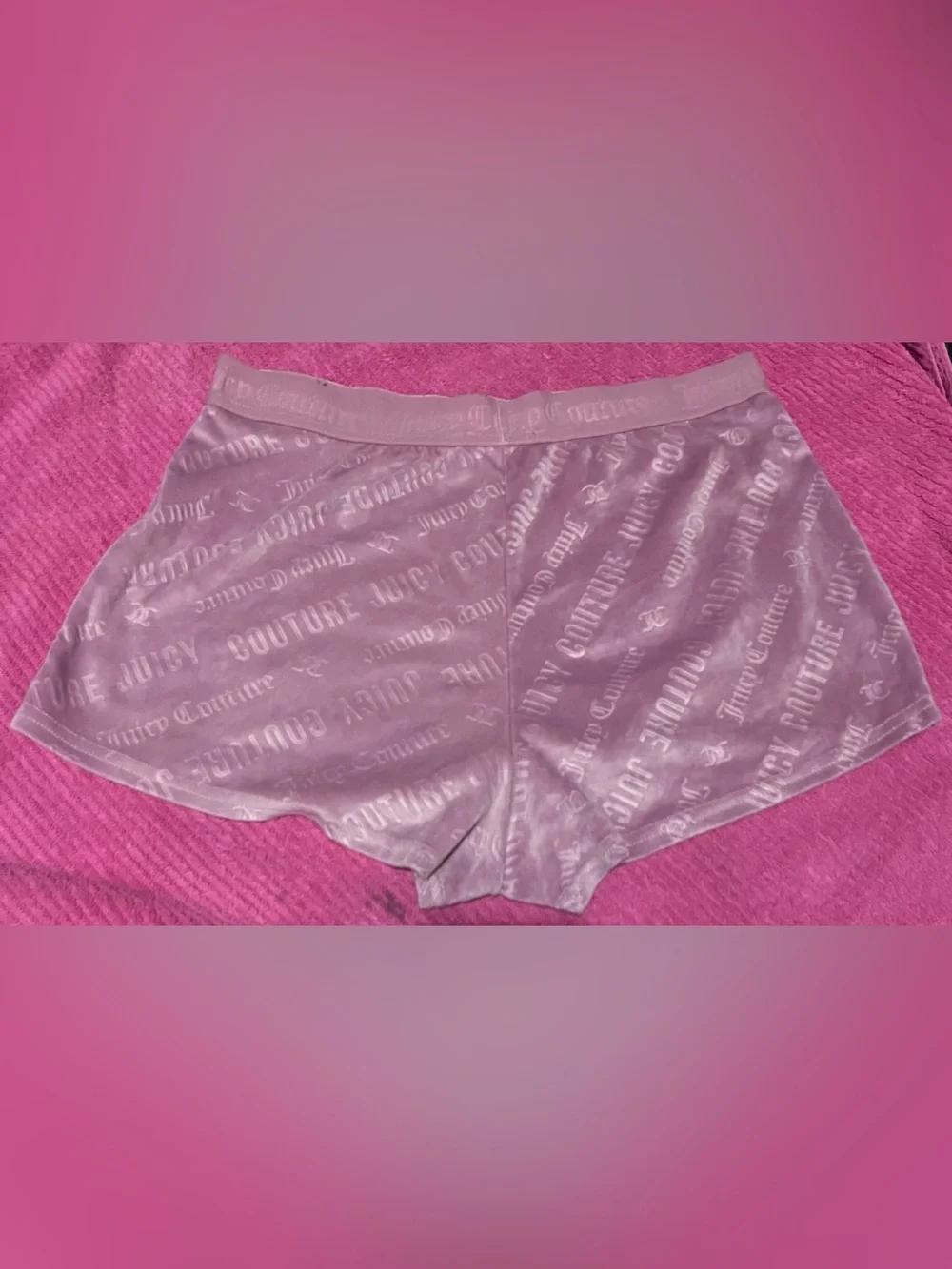 BRAND NEW Juicy Couture Pink Velour Logo Shorts